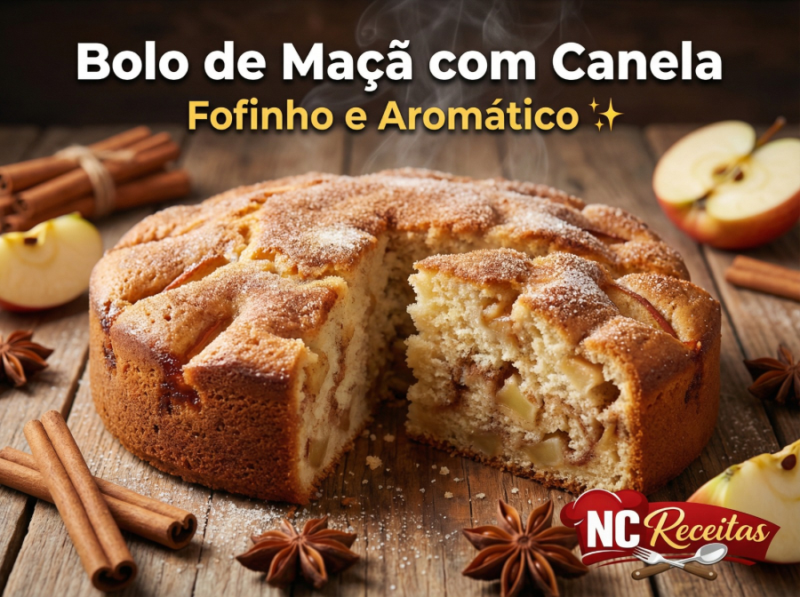 Bolo de maçã com canela fofinho e aromático: receita caseira fácil e irresistível