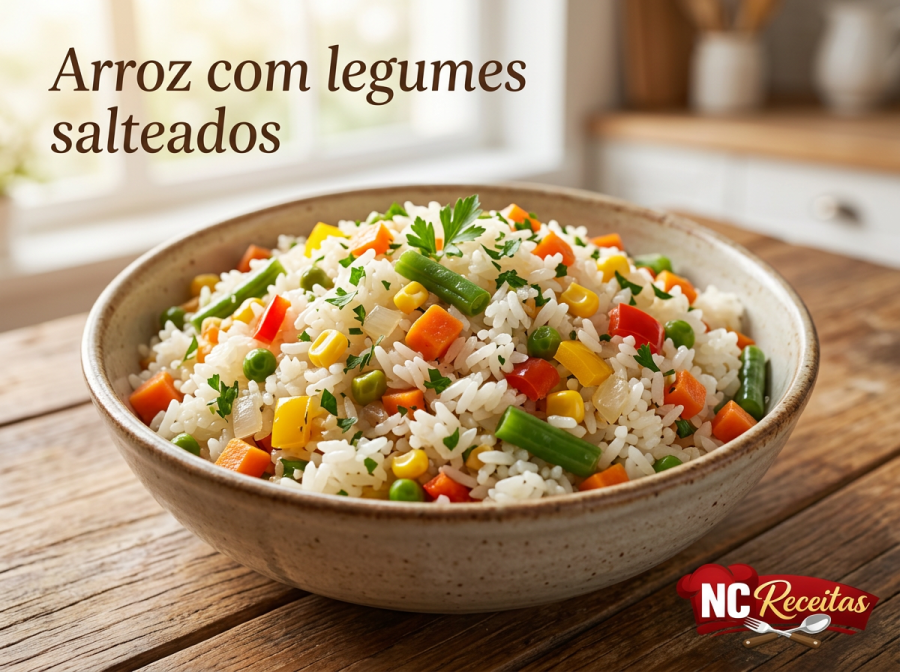 Arroz com legumes salteados fácil: receita leve e saudável para o dia a dia