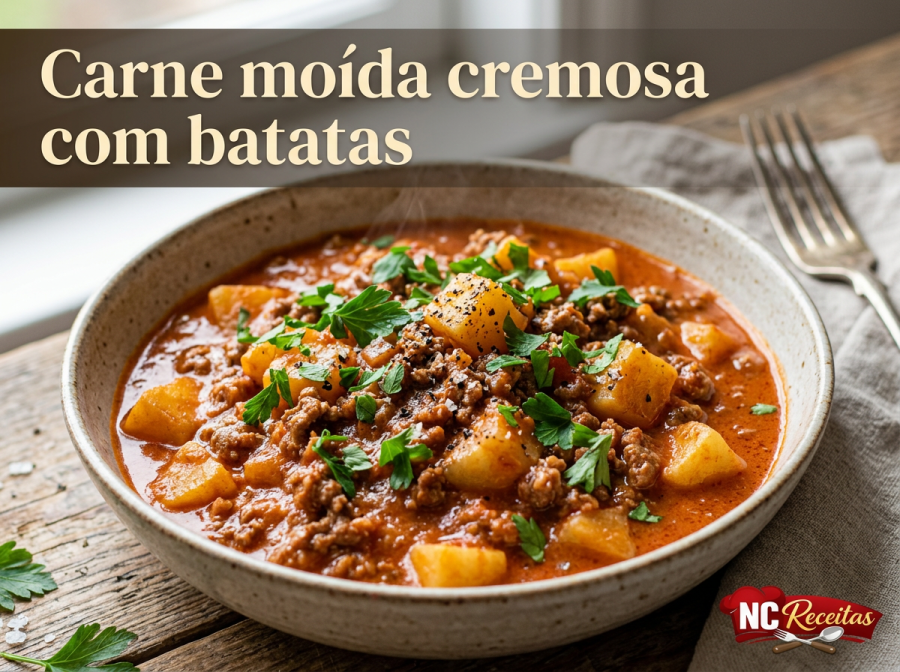 Carne moída cremosa com batatas fácil: receita prática e saborosa para o dia a dia
