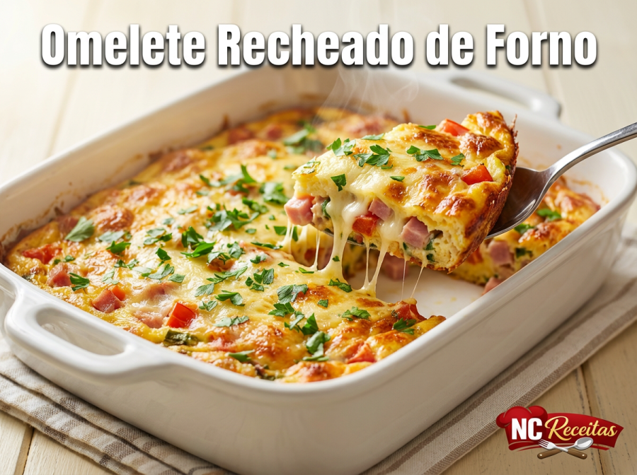 Omelete recheado de forno: receita prática, cremosa e perfeita para qualquer refeição