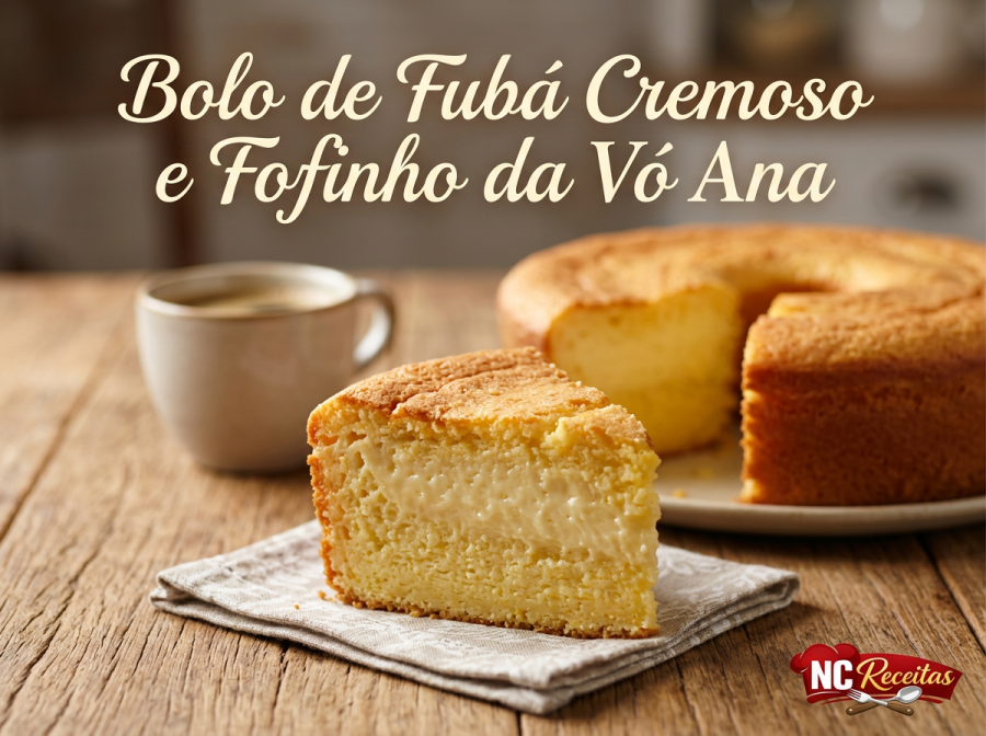 Bolo de fubá cremoso e fofinho: receita caseira tradicional da Vó Ana