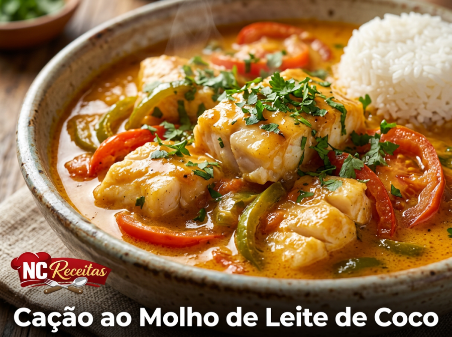Cação ao molho de leite de coco cremoso: receita fácil e saborosa para o dia a dia