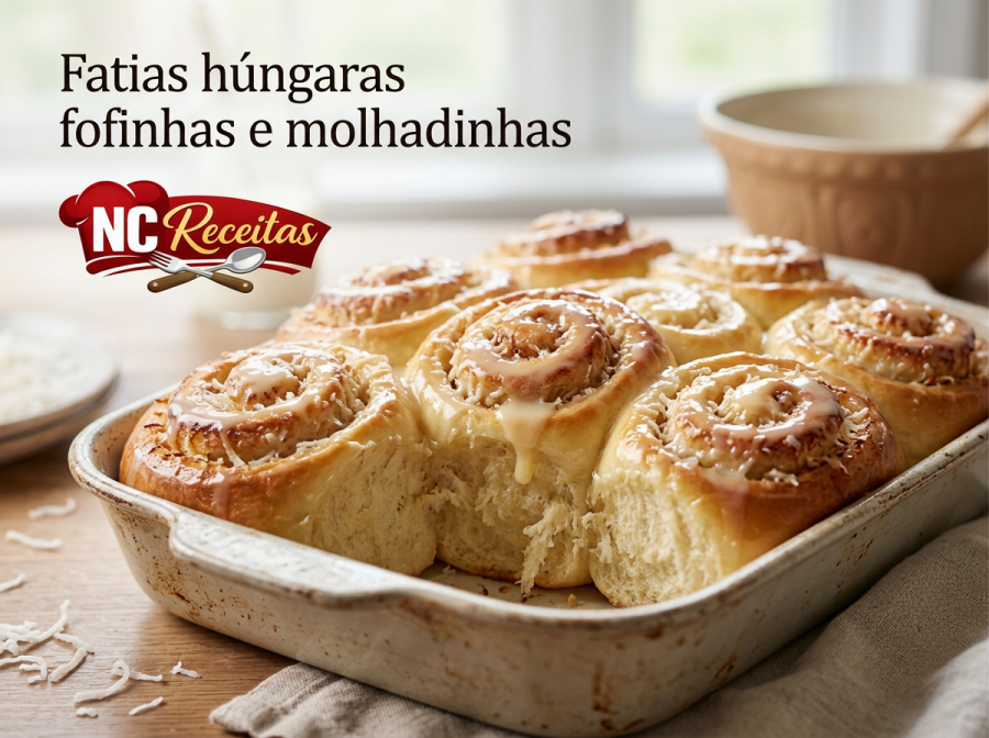 Fatias húngaras macias e recheadas: receita caseira fácil para café da tarde