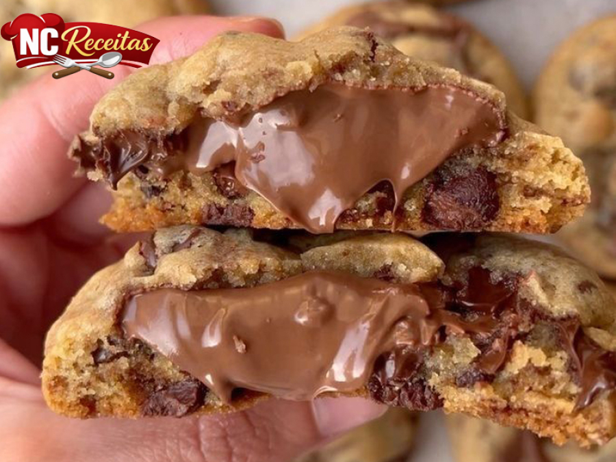 Cookie de Chocolate com Recheio de Nutella: receita fácil, irresistível e perfeita para vender ou servir