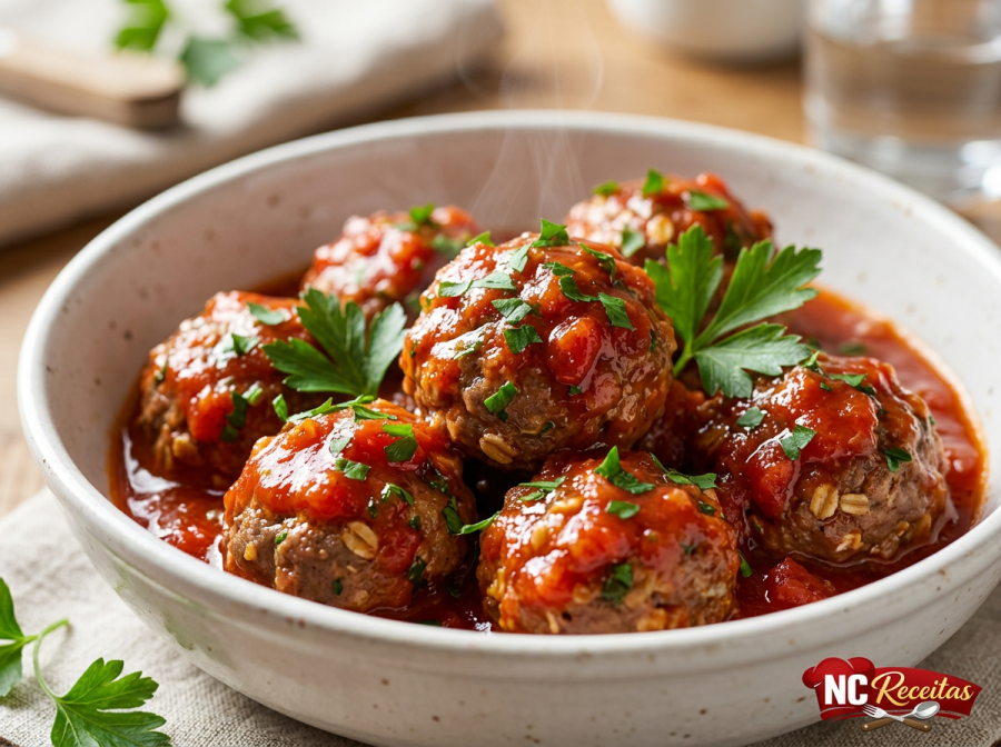 Almôndegas Caseiras com Aveia e Molho de Tomate: receita fácil, suculenta e perfeita para o dia a dia