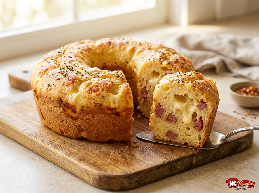 Bolo de Pão de Queijo com Calabresa: receita de liquidificador fácil, salgada e perfeita para qualquer hora