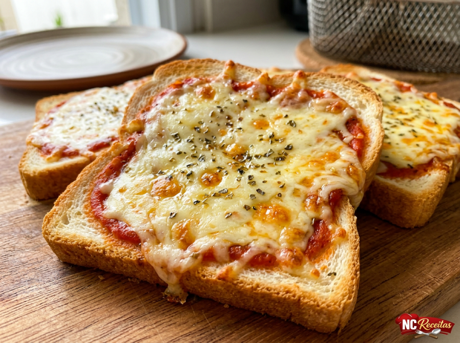 Pizza de Pão de Forma na Air Fryer: receita rápida, econômica e perfeita para o dia a dia