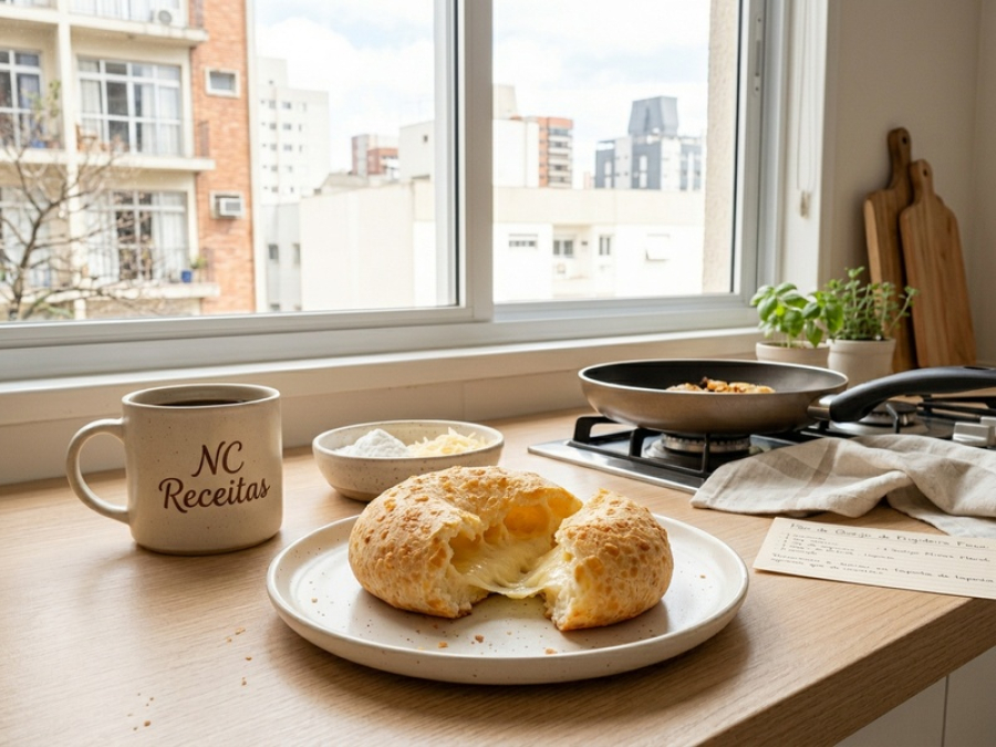 Pão de Queijo de Frigideira Fit: receita rápida com 3 ingredientes pronta em 5 minutos