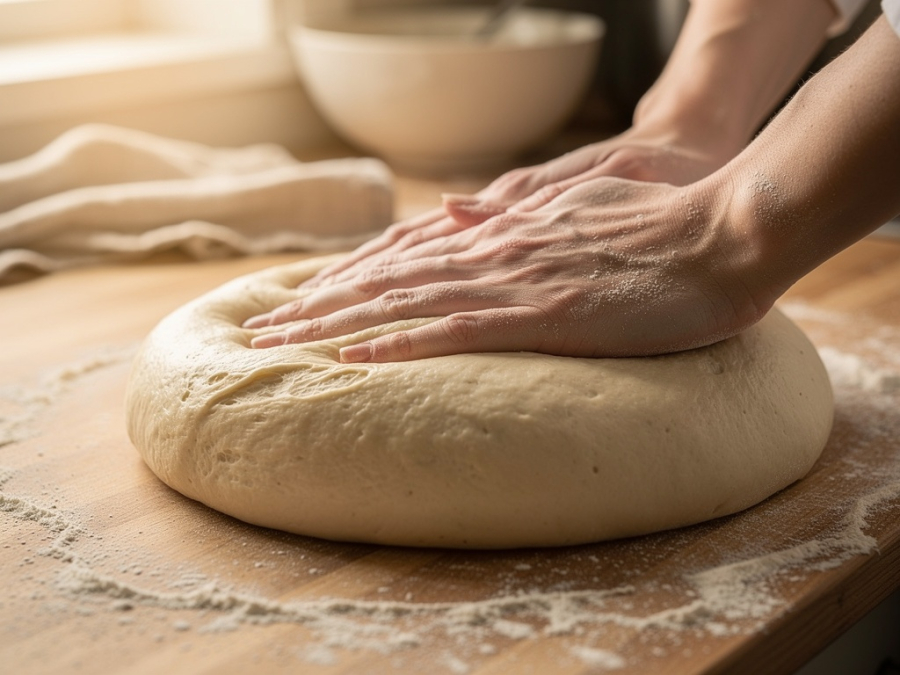 Como o ponto ideal muda após sovar e gelar a massa